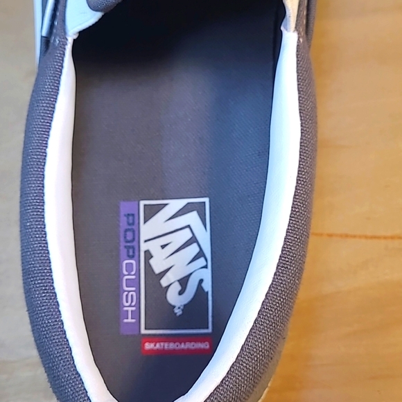 Vans Classic Slip-On Gray Canvas/Suede Men's Athletic Shoes - Picture 9 of 11